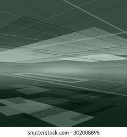 Abstract technology contour objects.Financial business presentation. Light futuristic concept, digital light green. Vector modern background