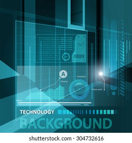 Abstract technology contour objects.Financial business presentation. Light futuristic concept, digital light blue. Vector modern background