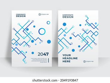 Abstract Technology Cover With Circuit Board. High Tech Brochure Design Concept. Set Of Futuristic Business Layout. Futuristic Digital Poster Templates