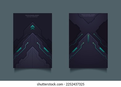 Abstract technology cover with various elements