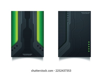 Abstract technology cover with various elements