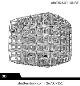 Abstract technology cube. Vector design.