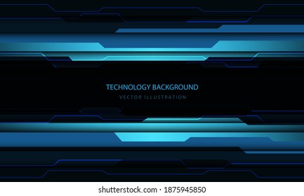 Abstract technology cyber circuit blue black metallic light power energy design modern futuristic background vector illustration.