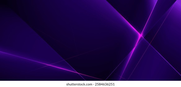 Abstract technology, Cyber line polygon elegant diagonal striped purple neon background vector for presentation products or website background EPS 10