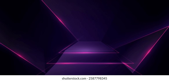 Abstract technology, Cyber polygon elegant diagonal striped neon background vector for presentation products or website background EPS 10