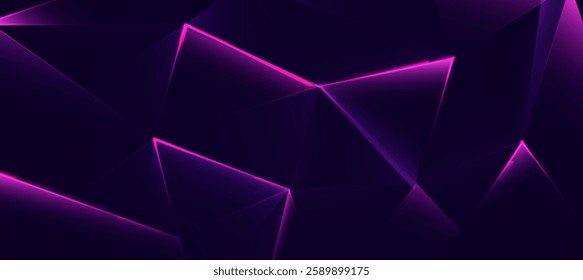 Abstract technology, Cyber polygon elegant diagonal striped neon background vector for presentation products or website background EPS 10