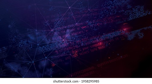 Abstract Technology Dark Background. Cyber space backdrop