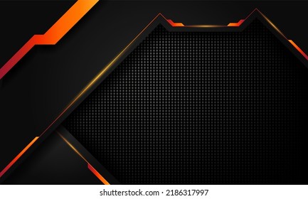 Abstract technology dark gaming banner, luxury black modern background with futuristic lines