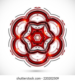 Abstract technology dark red vector flower