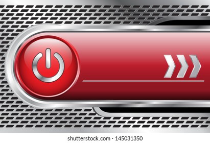 abstract, technology design background with power button/ vector illustration eps 10