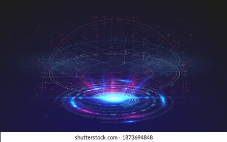 Diseño de pantalla de interfaz HUD moderno futurista. Resumen de la interfaz de usuario futurista en fondo azul. Resumen del fondo vectorial. Resumen de los antecedentes del concepto de innovación en el diseño de tecnología.