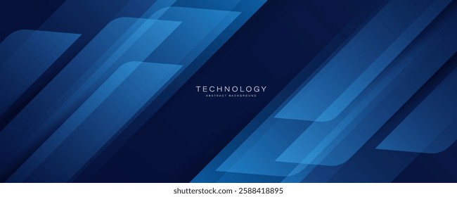 Abstract technology diagonal geometric on dark blue background. Dynamic shapes composition. Modern graphic. Futuristic design. Suit for corporate, business, banner, brochure, poster, website