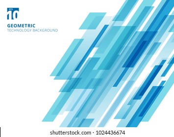 Abstract technology diagonally overlapped geometric squares shape blue colour on white background. Vector graphic illustration
