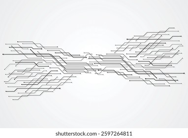 Abstract technology digital background with circuit board diagram on white background. Electronic motherboard illustration. Communication and engineering concept. Vector illustration