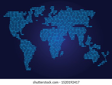 Abstract technology digital backgrounds with world map