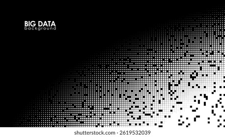 Abstract Technology Digital Big Data Square Pattern Pixel Background. EPS10 Vector