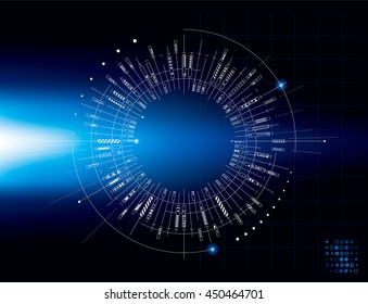 Abstract technology digital blue background.
