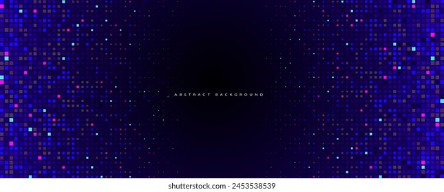 Abstract Technology Digital Circles of Particles. Futuristic Background. Big Data Visualization. Cyber Concept. Vector Art.