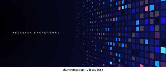 Abstract Technology Digital Circles of Particles. Futuristic Background. Big Data Visualization. Cyber Concept. Vector Art.