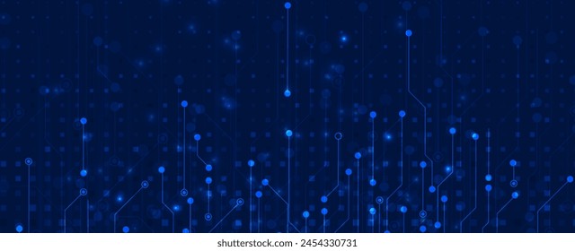 Abstract Technology Digital Circles of Particles. Futuristic Background. Big Data Visualization. Cyber Concept. Vector Art.