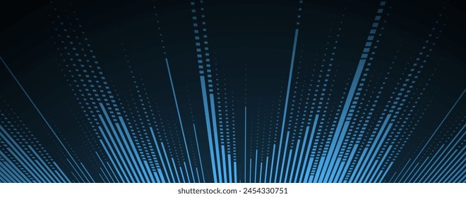 Abstract Technology Digital Circles of Particles. Futuristic Background. Big Data Visualization. Cyber Concept. Vector Art.