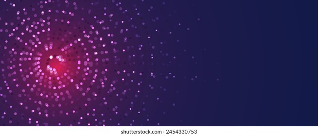 Abstract Technology Digital Circles of Particles. Futuristic Background. Big Data Visualization. Cyber Concept. Vector Art.