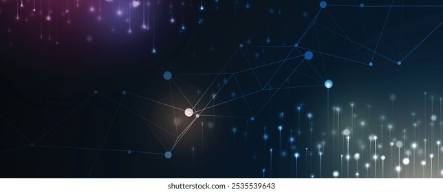 Abstract Technology Digital Circles of Particles. Futuristic Background. Big Data Visualization. Cyber Concept. Vector Art.