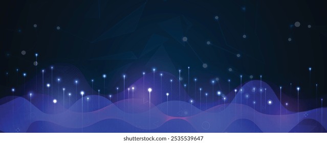 Tecnología Abstractas Círculos digitales de partículas. Antecedentes futuristas. Visualización de Big Data. Concepto Cibernético. Arte vectorial.
