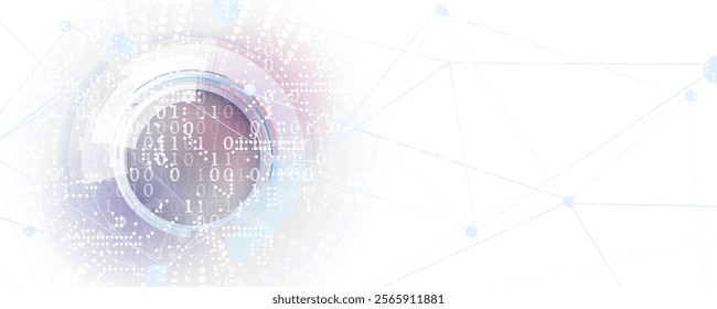 Abstract technology Digital circles of particles. Futuristic background. Big data visualization. Cyber concept. Vector art.