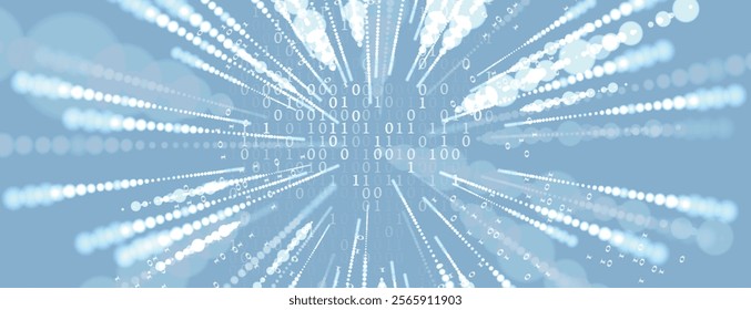 Abstract technology Digital circles of particles. Futuristic background. Big data visualization. Cyber concept. Vector art.