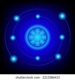abstract technology digital concept on blue background.. Vector illustration.
