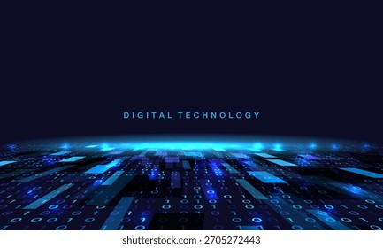 Abstract technology digital cyber perspective blue with blank space design modern futuristic creative background vector illustration.