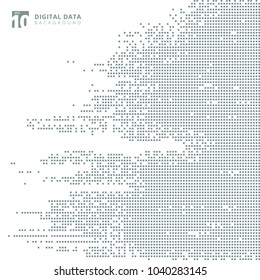 Abstracte technologie digitale gegevens vierkant grijs patroon pixel achtergrond. Vectorgrafische illustratie
