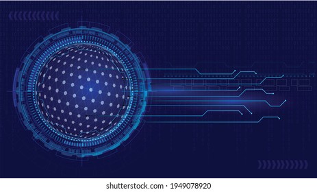 Tecnología abstracta diseño de fondo futurista digital, página de inicio de tecnología 5G, Vector