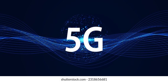 Abstract technology digital futuristic concept world 5g wireless communication technology network connection high speed internet communication on a modern background
