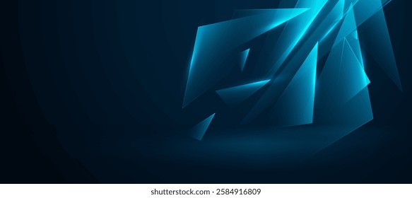 Abstract technology, Digital hexagon elegant light blue with dark background vector for tech presentation products and tech event poster EPS 10