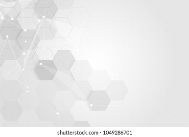 Abstract technology digital hi tech hexagons with polygonal shapes concept background. Illustration Vector design.