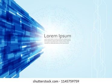Abstract technology digital hi tech with blue line concept background. Space for your text