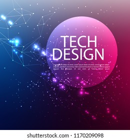 Abstract technology digital hi tech hexagons concept background. Space for your text