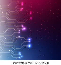 Abstract technology digital hi tech hexagons concept background. Space for your text