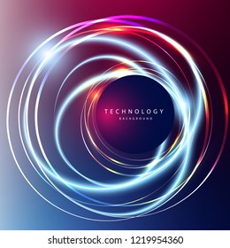 Abstract technology digital hi tech hexagons concept background. Space for your text