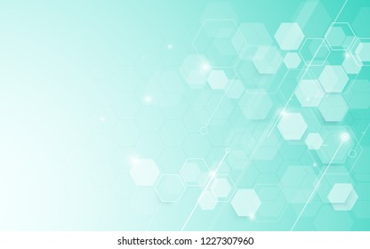 Abstract technology digital hi tech hexagons concept background