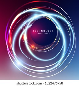 Abstract technology digital hi tech hexagons concept background. Space for your text