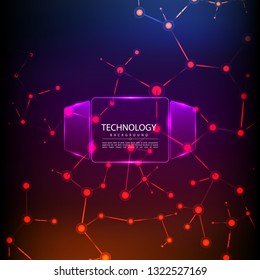 Abstract technology digital hi tech hexagons concept background. Space for your text