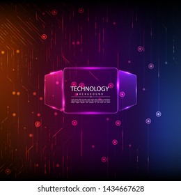 Abstract technology digital hi tech hexagons concept background. Space for your text
