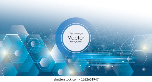 Abstract technology digital hi tech hexagons concept background