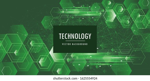 Abstract technology digital hi tech hexagons concept background