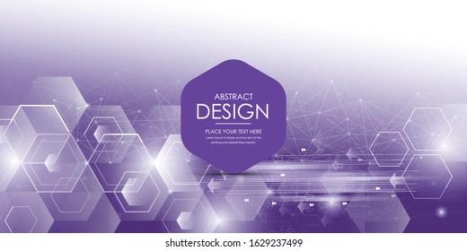 Abstract technology digital hi tech hexagons concept background