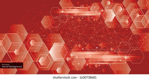 Abstract technology digital hi tech hexagons concept background
