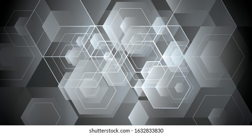 Abstract technology digital hi tech hexagons concept background